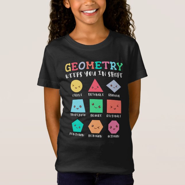 Camiseta La geometría le mantiene en forma, formas geométri (Anverso)