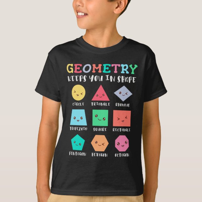 Camiseta La geometría le mantiene en forma, formas geométri (Anverso)