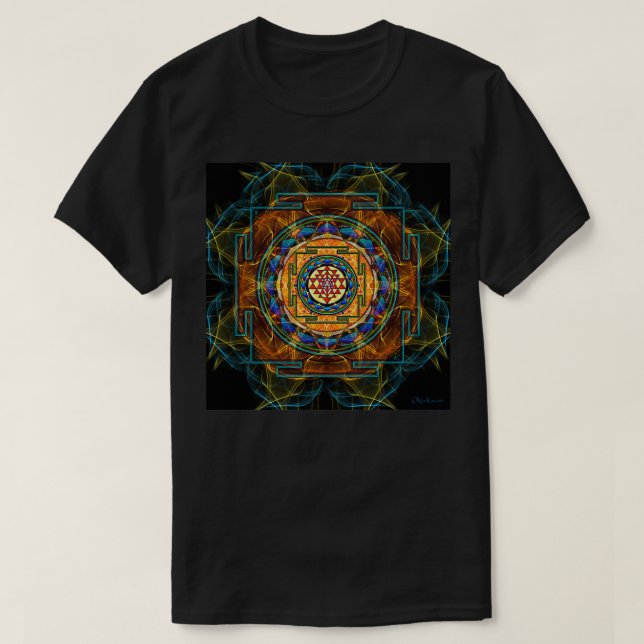 Camiseta La geometría sagrada de Sri Yantra (Diseño del anverso)