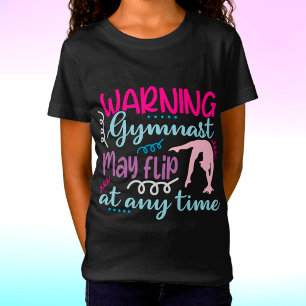 Camiseta La gimnasta de advertencia puede girar en cualquie
