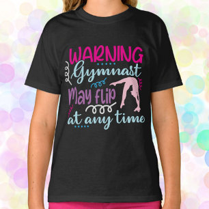 Camiseta La gimnasta de advertencia puede girar en cualquie