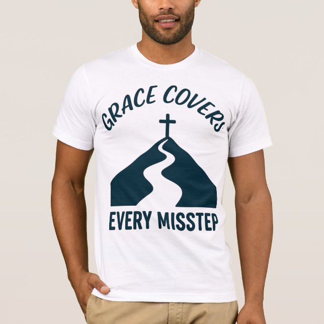 Camiseta La Gracia Cubre Cada Paso en Falso (Anverso)