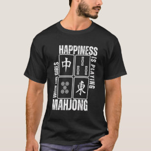 Camiseta La gracia de la felicidad es jugar al Mahjong Retr