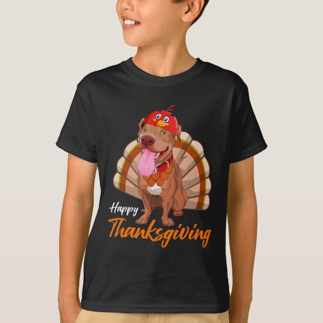 Camiseta La Graciosa Turquía Pitbull Perro Maple Leaf Cae V (Anverso)
