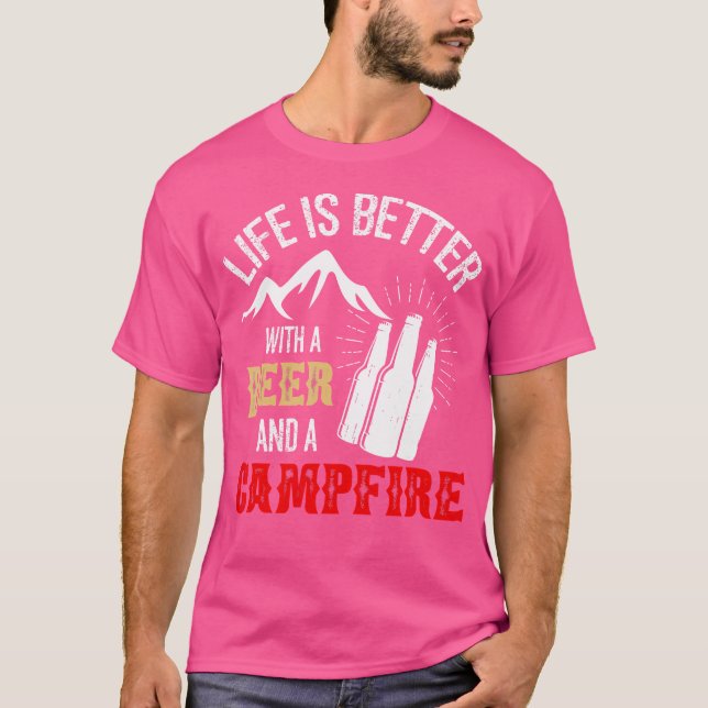 Camiseta La Graciosa Vida De Camping Es Mejor Cerveza Y Cam (Anverso)