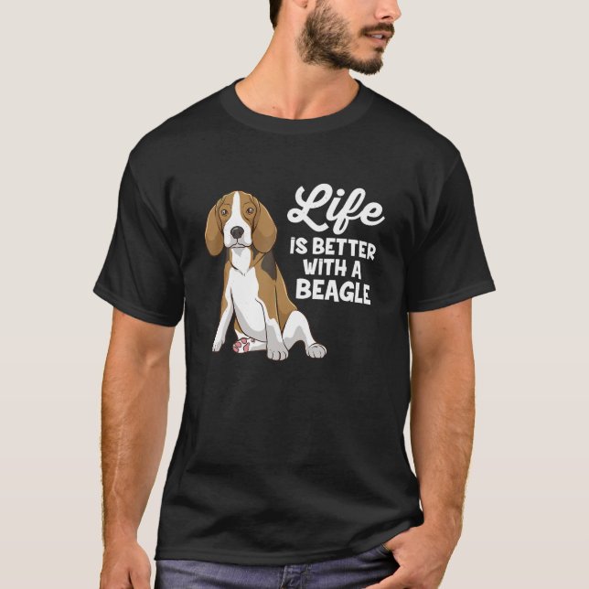 Camiseta La Graciosa Vida Del Perro Beagle Es Mejor Con Un  (Anverso)