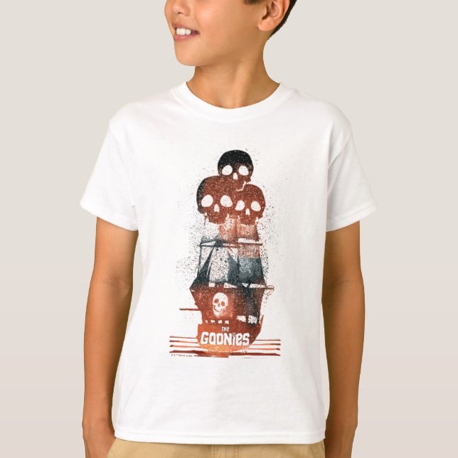 Camiseta La gráfica de silueta del barco pirata Goonies (Anverso)