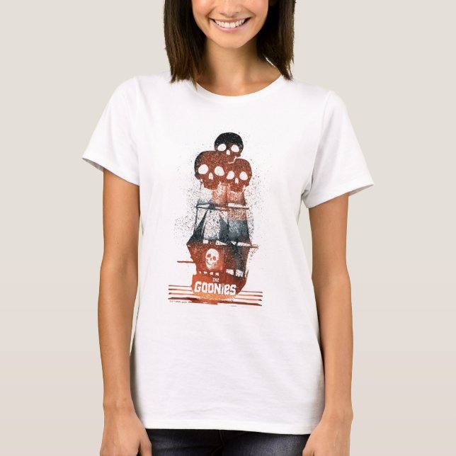 Camiseta La gráfica de silueta del barco pirata Goonies (Anverso)