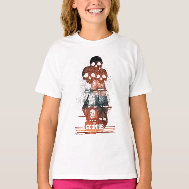 Camiseta La gráfica de silueta del barco pirata Goonies (Anverso)