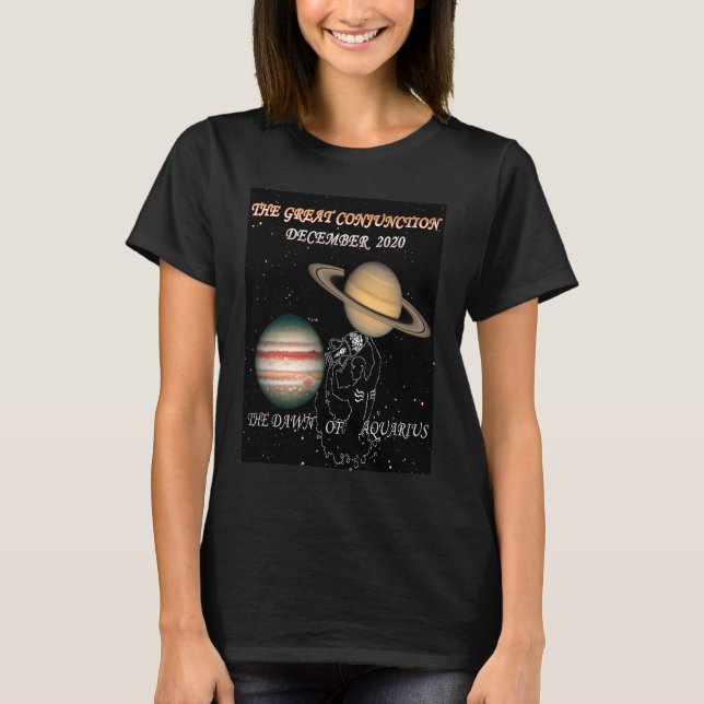 Camiseta La gran astronomía de Saturno de Júpiter de Conjun (Anverso)