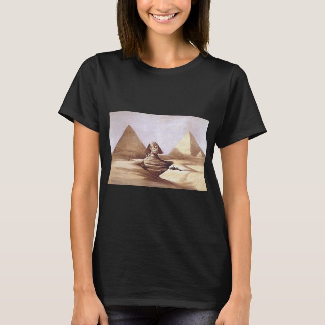Camiseta La Gran Esfinge, las pirámides de Giza (Anverso)