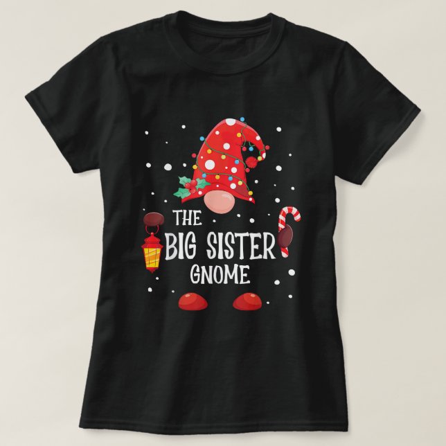 Camiseta La gran hermana Gnome iguala a los Navidades famil (Diseño del anverso)