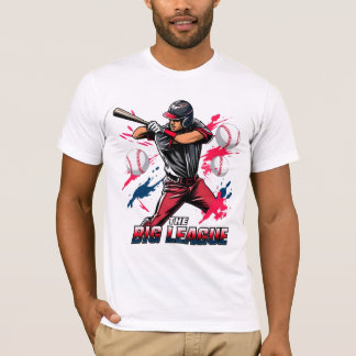 Camiseta "La Gran Liga" Acción Dinámica de Bateador de Béis