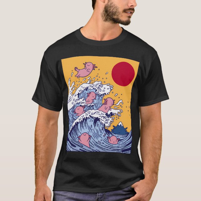 Camiseta La Gran Ola De Axolotls (Anverso)