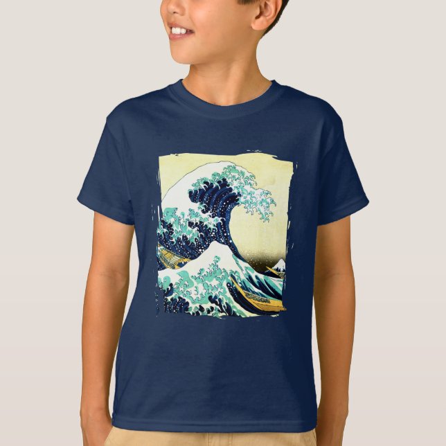 Camiseta La Gran Ola de Kanagawa (神 奈 川 沖 浪 裏) (Anverso)