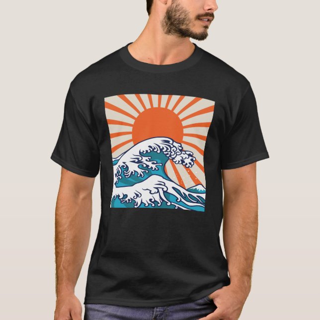 Camiseta La Gran Ola de Kanagawa, poster de la ola japonesa (Anverso)