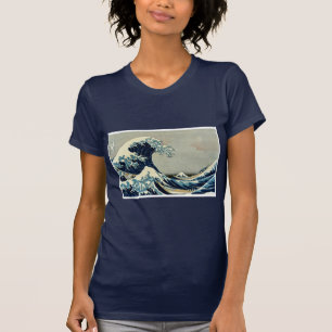 Camiseta La gran ola de Katsushika Hokusai en Kanagawa