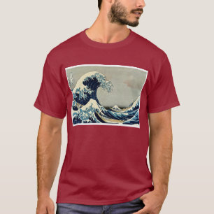 Camiseta La gran ola de Katsushika Hokusai en Kanagawa