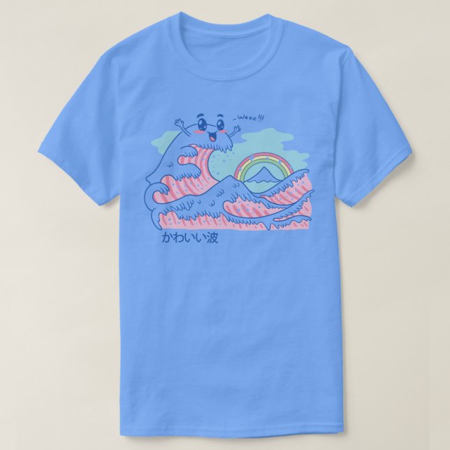 Camiseta La gran ola de Kawaii (Diseño del anverso)