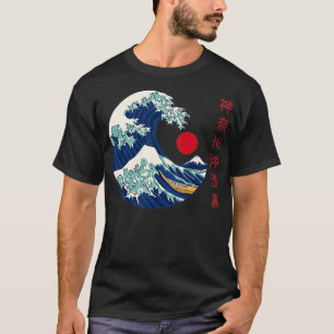 Camiseta La gran ola de la estética japonesa de Kanagawa