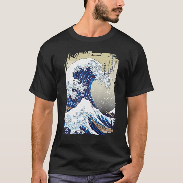 Camiseta La gran ola de la ola de la estética japonesa de K (Anverso)