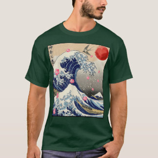 Camiseta La gran ola de la sakura Samura japonesa de Kanaga