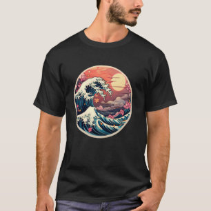 Camiseta La gran ola del arte japonés de Kanagawa