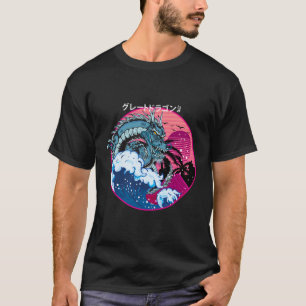 Camiseta La gran ola del dragón frente a Kanagawa - Vaporwa