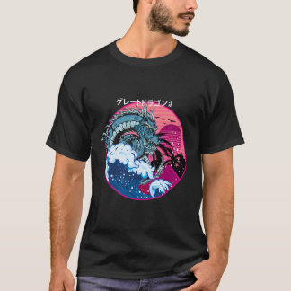 Camiseta La gran ola del dragón frente a Kanagawa - Vaporwa