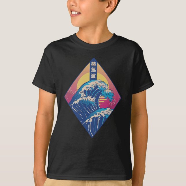 Camiseta La gran ola del vaporwave (Anverso)