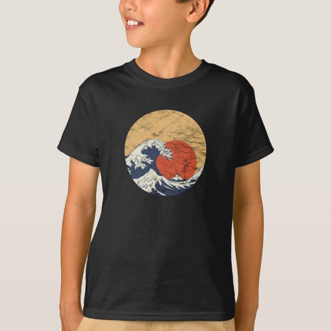 Camiseta La gran ola del Vintage Kanagawa Hokusai (Anverso)