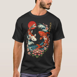 Camiseta La Gran Ola Frente a Koi Fish