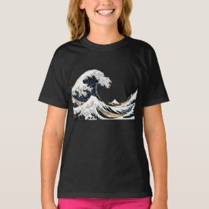 Camiseta La Gran Ola Fuera de Kanagawa Hokusai, arte japoné