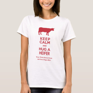 Camiseta La granja lechera guarda calma y abraza a amantes