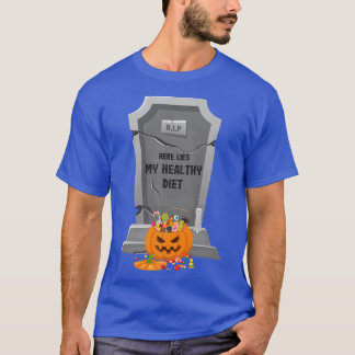 Camiseta La Grasona Funny Aquí Miente Mi Hallowe Saludable 
