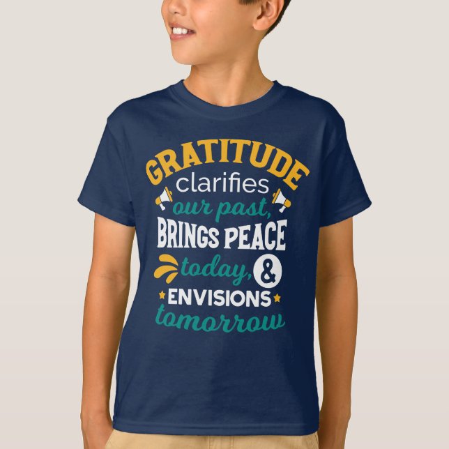 Camiseta La gratitud trae paz hoy – Fe positiva (Anverso)