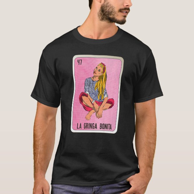 Camiseta La Gringa Bonita Mexican Slang Lottery Bingo Cards (Anverso)