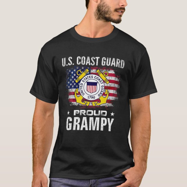 Camiseta La Guardia Costera De Ee.Uu. Orgullosa Grampy Con  (Anverso)