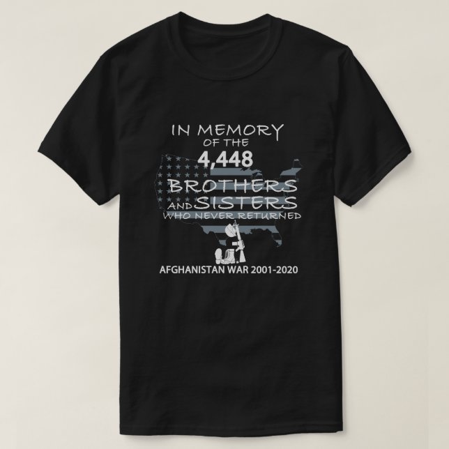 Camiseta La guerra de Afganistán 2001-2020 en memoria (Diseño del anverso)