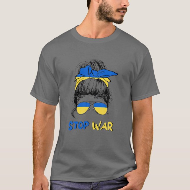Camiseta La guerra de paro de cosecha en Ucrania se enfrent (Anverso)