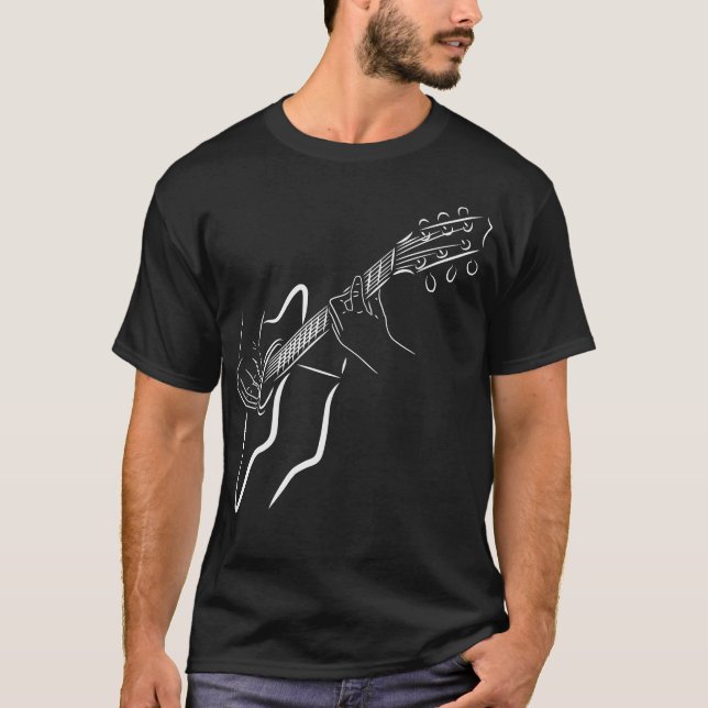 Camiseta La guitarra acústica clásica. País Guitariano Occi (Anverso)