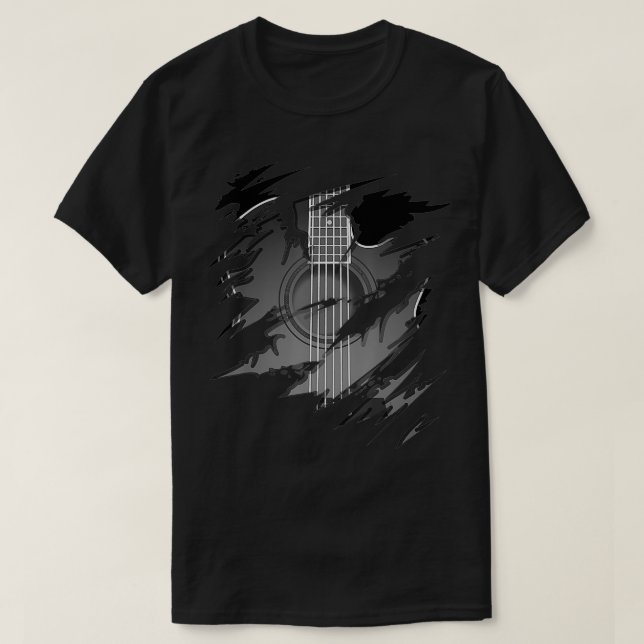 Camiseta La guitarra acústica en mi música dulce es mi rega (Diseño del anverso)