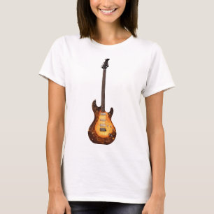 Camiseta La guitarra eléctrica clásica envuelta en llamas