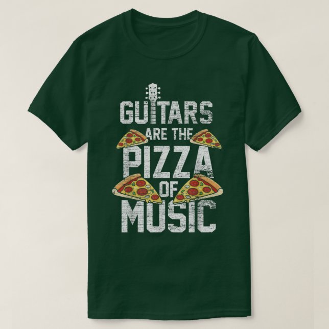 Camiseta La Guitarra Es La Pizza De La Comida Guitarista De (Diseño del anverso)