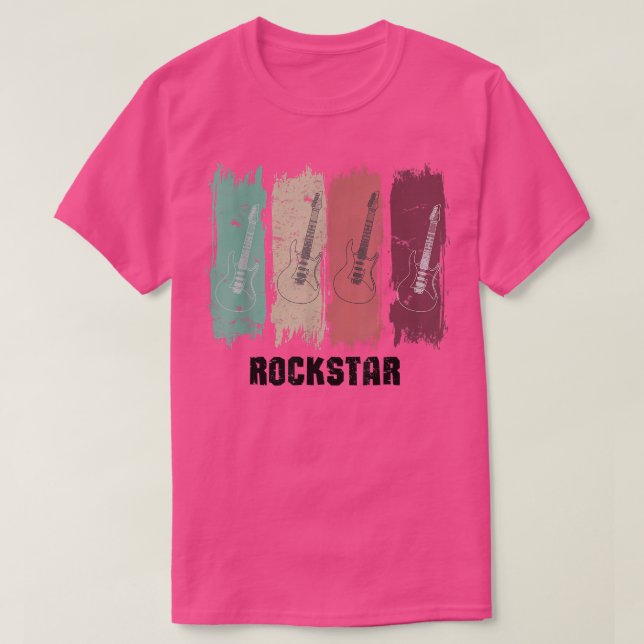 Camiseta La guitarra estrella del rock deja instrumentos mu (Diseño del anverso)