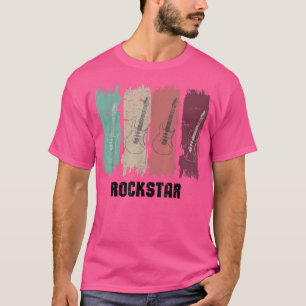 Camiseta La guitarra estrella del rock deja instrumentos mu