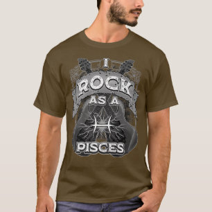 Camiseta La Guitarra Piscis Que Rock Como Un Rótulo Zodiaco