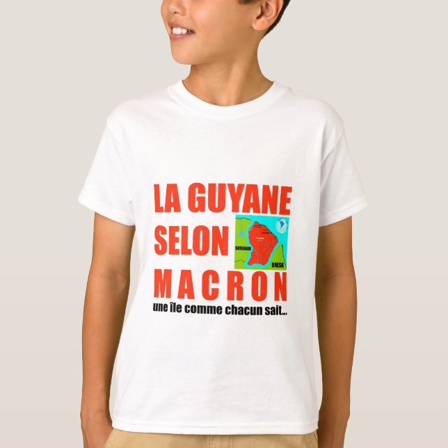Camiseta La Guyane selon Macron est une île (Anverso)