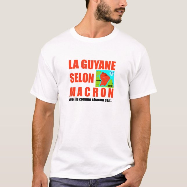 Camiseta La Guyane selon Macron est une île (Anverso)