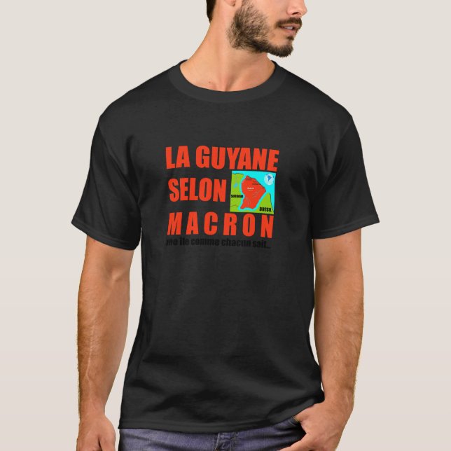 Camiseta La Guyane selon Macron est une île (Anverso)